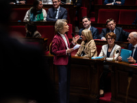 Anne Genetet, Minister of Education, is in Parliament during question time in Paris, France, on November 13, 2024. (