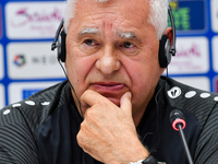 Uzbekistan national team assistant coach Vlado Radmanovich attends a press conference at Jassim Bin Hamad Stadium in Doha, Qatar, on Novembe...