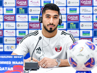 Qatar national player Mohammed Waad attends a press conference at Jassim Bin Hamad Stadium in Doha, Qatar, on November 13, 2024, ahead of th...