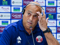 Qatar national team head coach Marquez Lopez attends a press conference at Jassim Bin Hamad Stadium in Doha, Qatar, on November 13, 2024, ah...