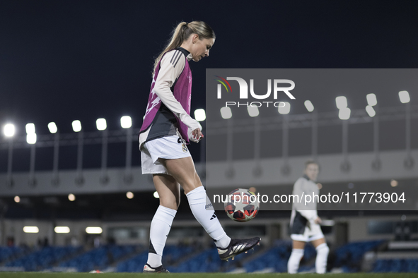 Melanie Leupolz of Real Madrid women warms up during the UEFA Women's Champions League match between Real Madrid and FC Twente at Alfredo Di...