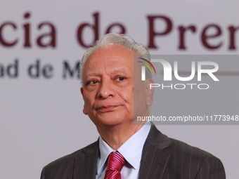 Victor Rodriguez Padilla, general director of Petroleos Mexicanos (PEMEX), speaks during a briefing conference about the rescue of Mexican P...