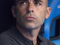 Jose Luis Sanchez Vera, Head Coach of Real Sociedad, looks on prior to the Liga F match between RC Deportivo Abanca and Real Sociedad at Aba...