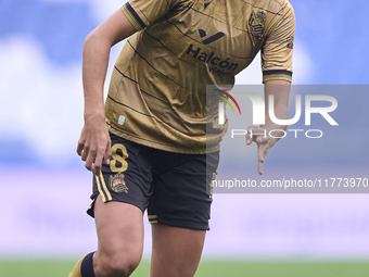 Andreia Jacinto of Real Sociedad is in action during the Liga F match between RC Deportivo Abanca and Real Sociedad at Abanca Riazor Stadium...