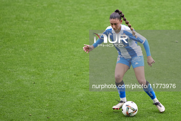 Olaya Enrique Rodriguez of RC Deportivo Abanca plays during the Liga F match between RC Deportivo Abanca and Real Sociedad at Abanca Riazor...