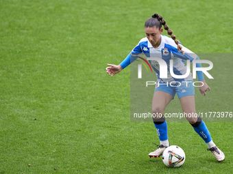 Olaya Enrique Rodriguez of RC Deportivo Abanca plays during the Liga F match between RC Deportivo Abanca and Real Sociedad at Abanca Riazor...