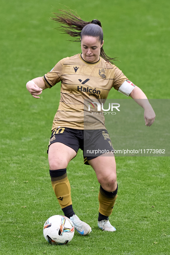 Nerea Eizaguirre of Real Sociedad is in action during the Liga F match between RC Deportivo Abanca and Real Sociedad at Abanca Riazor Stadiu...