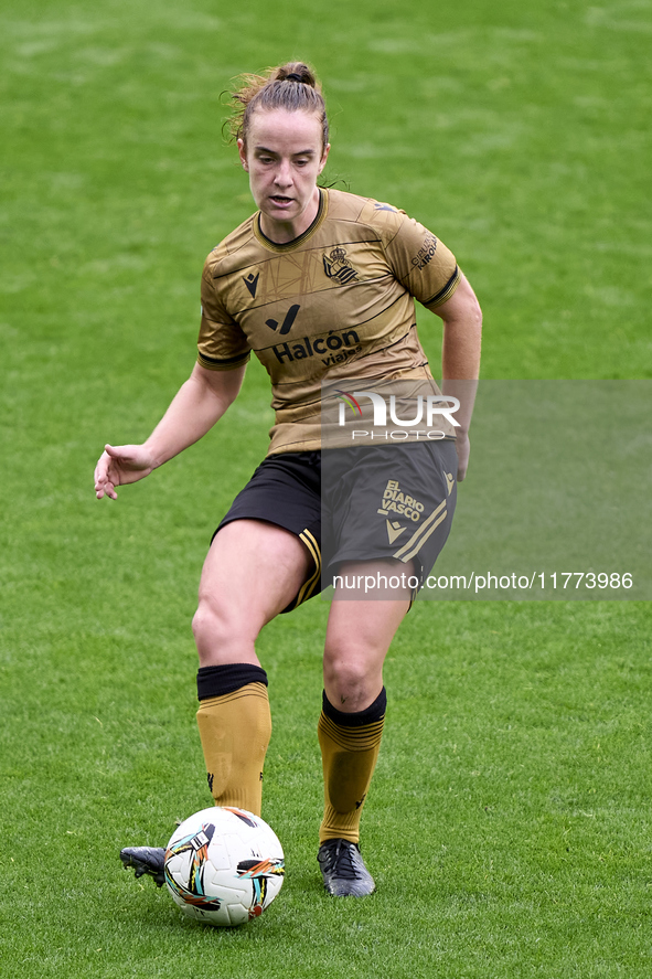 Ane Etxezarreta of Real Sociedad is in action during the Liga F match between RC Deportivo Abanca and Real Sociedad at Abanca Riazor Stadium...