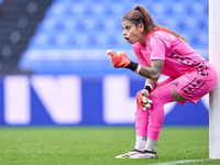 Ines Pereira of RC Deportivo Abanca reacts during the Liga F match between RC Deportivo Abanca and Real Sociedad at Abanca Riazor Stadium in...