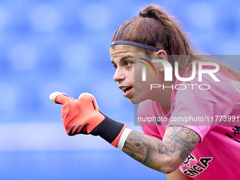 Ines Pereira of RC Deportivo Abanca reacts during the Liga F match between RC Deportivo Abanca and Real Sociedad at Abanca Riazor Stadium in...