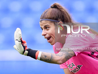 Ines Pereira of RC Deportivo Abanca reacts during the Liga F match between RC Deportivo Abanca and Real Sociedad at Abanca Riazor Stadium in...