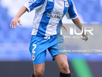 Samara Ortiz of RC Deportivo Abanca plays during the Liga F match between RC Deportivo Abanca and Real Sociedad at Abanca Riazor Stadium in...