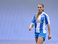 Millene Cabral of RC Deportivo Abanca reacts during the Liga F match between RC Deportivo Abanca and Real Sociedad at Abanca Riazor Stadium...