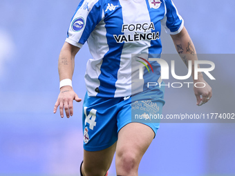 Ainhoa Marin Martin of RC Deportivo Abanca is in action during the Liga F match between RC Deportivo Abanca and Real Sociedad at Abanca Riaz...