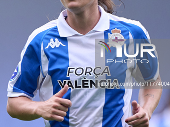 Lucia Martinez Gonzalez of RC Deportivo Abanca reacts during the Liga F match between RC Deportivo Abanca and Real Sociedad at Abanca Riazor...