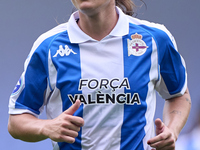 Lucia Martinez Gonzalez of RC Deportivo Abanca reacts during the Liga F match between RC Deportivo Abanca and Real Sociedad at Abanca Riazor...