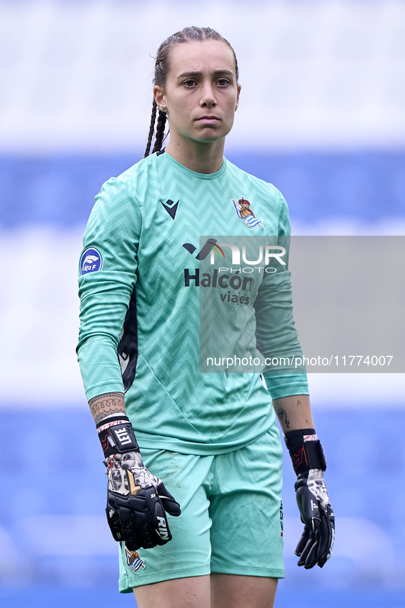 Elene Lete of Real Sociedad looks on during the Liga F match between RC Deportivo Abanca and Real Sociedad at Abanca Riazor Stadium in La Co...