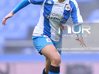 Olaya Enrique Rodriguez of RC Deportivo Abanca plays during the Liga F match between RC Deportivo Abanca and Real Sociedad at Abanca Riazor...