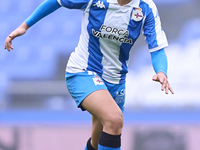 Olaya Enrique Rodriguez of RC Deportivo Abanca plays during the Liga F match between RC Deportivo Abanca and Real Sociedad at Abanca Riazor...