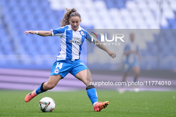 Ainhoa Marin Martin of RC Deportivo Abanca is in action during the Liga F match between RC Deportivo Abanca and Real Sociedad at Abanca Riaz...