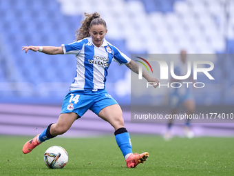 Ainhoa Marin Martin of RC Deportivo Abanca is in action during the Liga F match between RC Deportivo Abanca and Real Sociedad at Abanca Riaz...