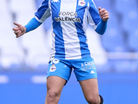 Olaya Enrique Rodriguez of RC Deportivo Abanca plays during the Liga F match between RC Deportivo Abanca and Real Sociedad at Abanca Riazor...