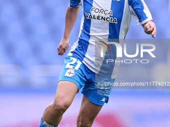 Lucia Martinez Gonzalez of RC Deportivo Abanca plays during the Liga F match between RC Deportivo Abanca and Real Sociedad at Abanca Riazor...