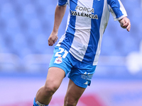 Lucia Martinez Gonzalez of RC Deportivo Abanca plays during the Liga F match between RC Deportivo Abanca and Real Sociedad at Abanca Riazor...