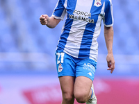 Lucia Martinez Gonzalez of RC Deportivo Abanca plays during the Liga F match between RC Deportivo Abanca and Real Sociedad at Abanca Riazor...