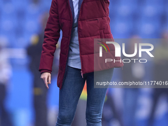 Irene Ferreras, Head Coach of RC Deportivo Abanca, reacts during the Liga F match between RC Deportivo Abanca and Real Sociedad at Abanca Ri...