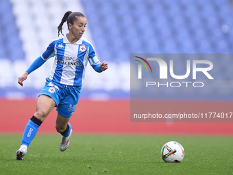 Cristina Martinez Gutierrez of RC Deportivo Abanca plays during the Liga F match between RC Deportivo Abanca and Real Sociedad at Abanca Ria...