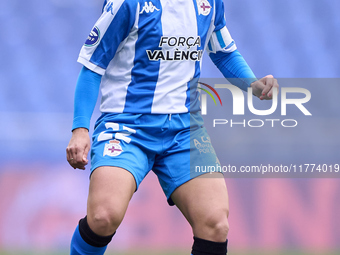 Cristina Martinez Gutierrez of RC Deportivo Abanca plays during the Liga F match between RC Deportivo Abanca and Real Sociedad at Abanca Ria...