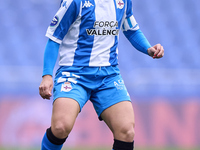 Cristina Martinez Gutierrez of RC Deportivo Abanca plays during the Liga F match between RC Deportivo Abanca and Real Sociedad at Abanca Ria...