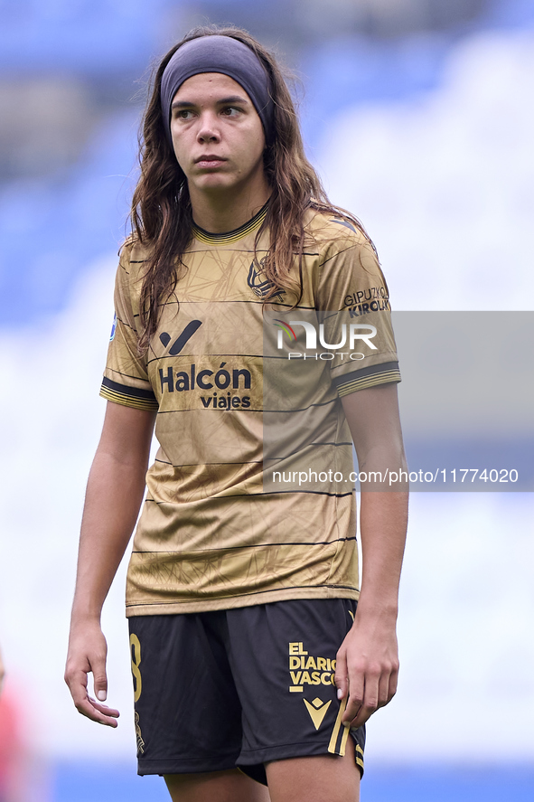 Andreia Jacinto of Real Sociedad reacts during the Liga F match between RC Deportivo Abanca and Real Sociedad at Abanca Riazor Stadium in La...