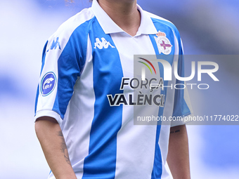 Oriana Altuve of RC Deportivo Abanca reacts during the Liga F match between RC Deportivo Abanca and Real Sociedad at Abanca Riazor Stadium i...