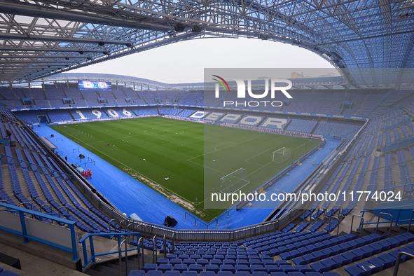 A general view inside the stadium before the Liga F match between RC Deportivo Abanca and Real Sociedad at Abanca Riazor Stadium in La Corun...