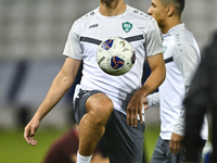 Abdukodir Khusanov from the Uzbekistan National football team attends a training session at Jassim Bin Hamad Stadium in Doha, Qatar, on Nove...