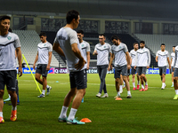 Players of the Uzbekistan national team train at Jassim Bin Hamad Stadium in Doha, Qatar, on November 13, 2024, ahead of the FIFA World Cup...