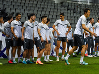 Players of the Uzbekistan national team train at Jassim Bin Hamad Stadium in Doha, Qatar, on November 13, 2024, ahead of the FIFA World Cup...