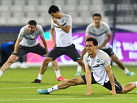 Players of the Uzbekistan national team train at Jassim Bin Hamad Stadium in Doha, Qatar, on November 13, 2024, ahead of the FIFA World Cup...