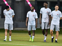 Players of the Qatar national team train at Aspire Academy in Doha, Qatar, on November 13, 2024, ahead of the FIFA World Cup 2026 Qualificat...