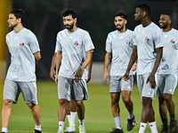 Players of the Qatar national team train at Aspire Academy in Doha, Qatar, on November 13, 2024, ahead of the FIFA World Cup 2026 Qualificat...