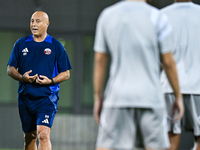 Head coach Marquez Lopez of the Qatar national team attends a training session at Aspire Academy in Doha, Qatar, on November 13, 2024, ahead...