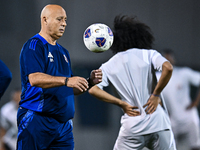 Head coach Marquez Lopez of the Qatar national team attends a training session at Aspire Academy in Doha, Qatar, on November 13, 2024, ahead...