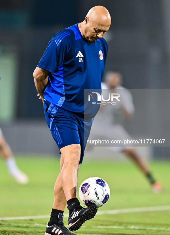 Head coach Marquez Lopez of the Qatar national team attends a training session at Aspire Academy in Doha, Qatar, on November 13, 2024, ahead...