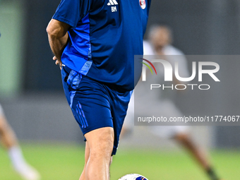 Head coach Marquez Lopez of the Qatar national team attends a training session at Aspire Academy in Doha, Qatar, on November 13, 2024, ahead...