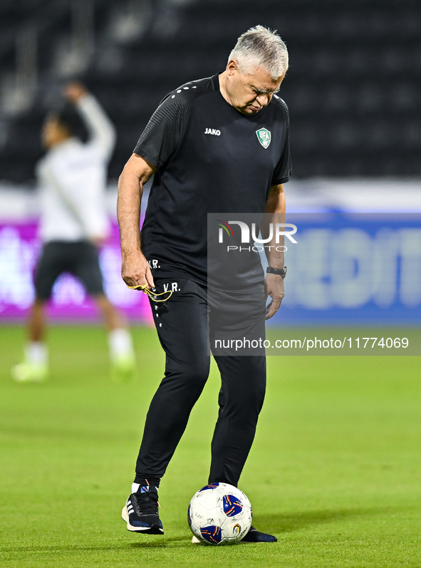 Assistant coach Vlado Radmanovich of the Uzbekistan national team attends a training session at Jassim Bin Hamad Stadium in Doha, Qatar, on...