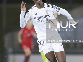 Linda Caicedo of Real Madrid Women plays during the UEFA Women's Champions League match between Real Madrid and FC Twente at Alfredo Di Stef...