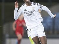 Linda Caicedo of Real Madrid Women plays during the UEFA Women's Champions League match between Real Madrid and FC Twente at Alfredo Di Stef...