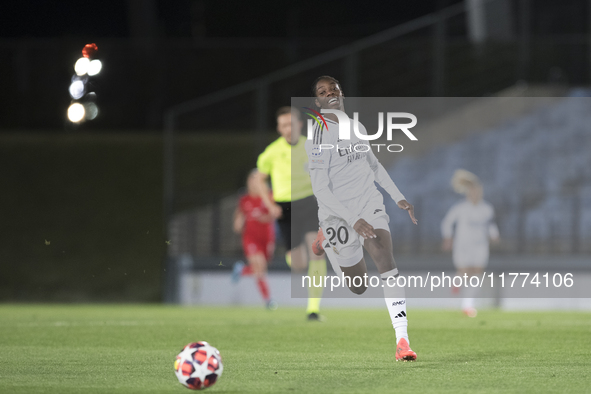 Linda Caicedo of Real Madrid Women plays during the UEFA Women's Champions League match between Real Madrid and FC Twente at Alfredo Di Stef...